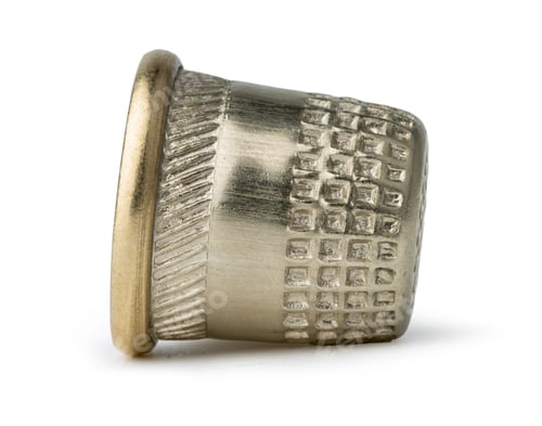 Preview: Metal sewing thimble isolated on white