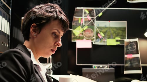 Preview: Criminologist reading classified records