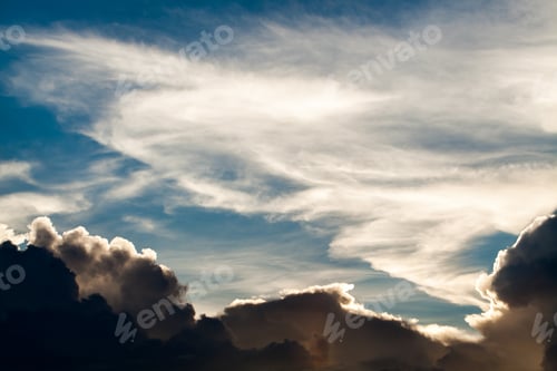 Preview: colorful dramatic sky with cloud at sunset.