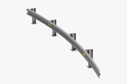 Preview: Curved W-Beam Guardrail, 20m Single Section