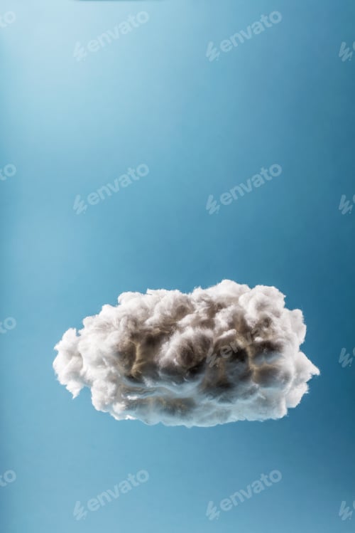 Preview: Single cloud on a light blue background.