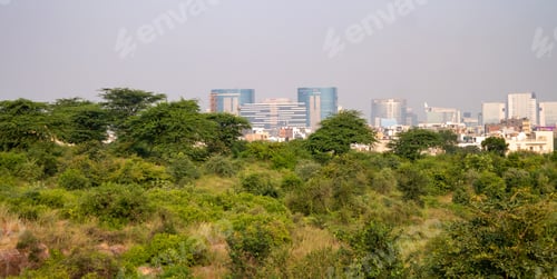 Preview: Aerial shot of Gurgaon city, India