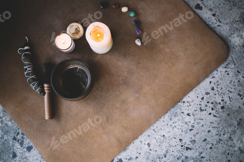 Preview: Meditation and ritual ceremony items made ready