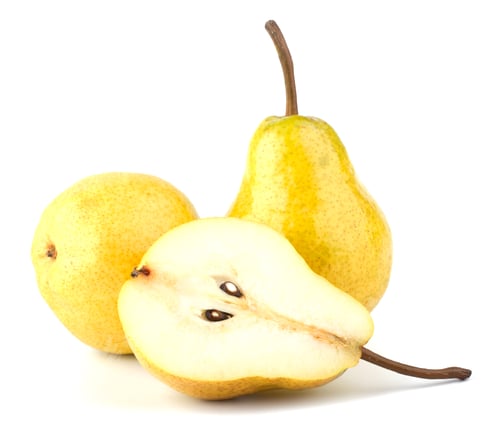 Preview: fresh pears half isolated on white background