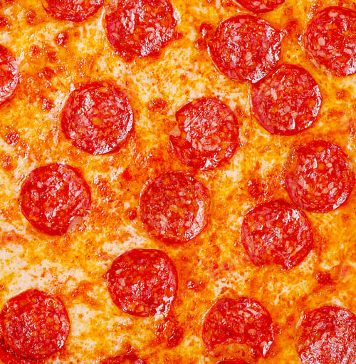 Preview: Hot pepperoni pizza fresh out of the oven with melted cheese