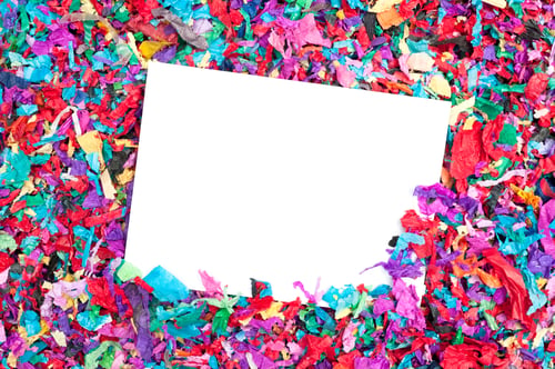 Preview: Blank invitation on confetti