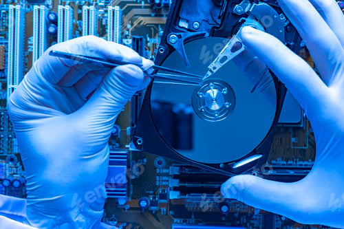 Preview: the concept of lost personal data, the master repair and fix the hdd magnetic drive with information