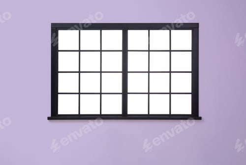 Preview: Empty colorful wall with window. Home interior