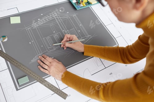 Preview: Female Engineer Drawing Plans