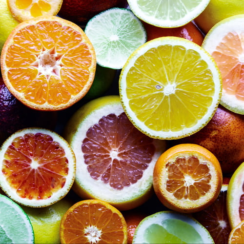 Preview: Mix of different citrus fruits closeup