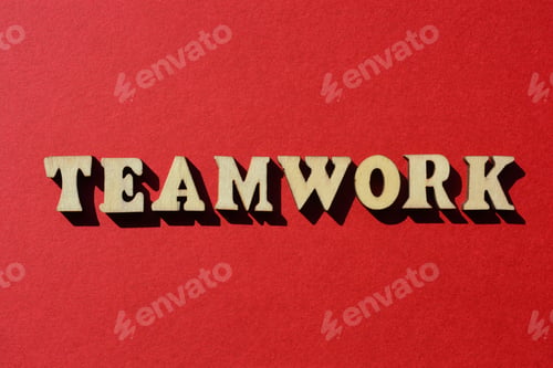 Preview: Teamwork, word as banner headline