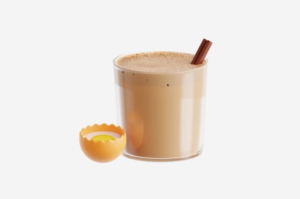 Preview: 3D Glass of Eggnog with Egg Shell
