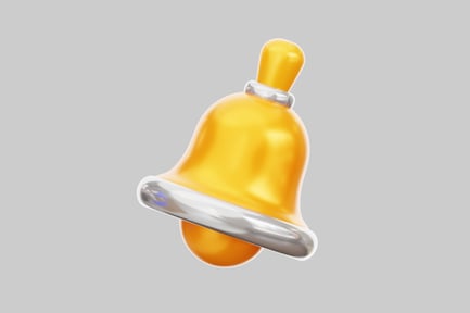 Vista previa: Campana escolar dorada brillante