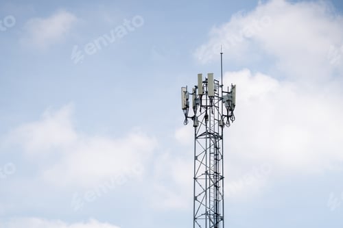 Preview: Global 5G network infrastructure, high-speed wireless communication tower.