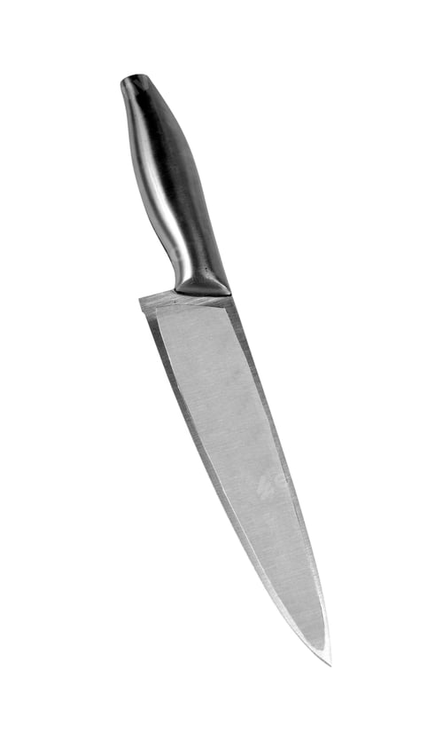 Preview: steel kitchen knives isolated on white