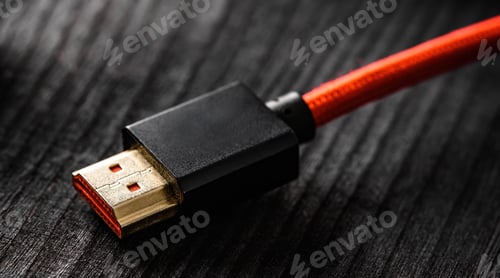 Preview: HDMI wires close up
