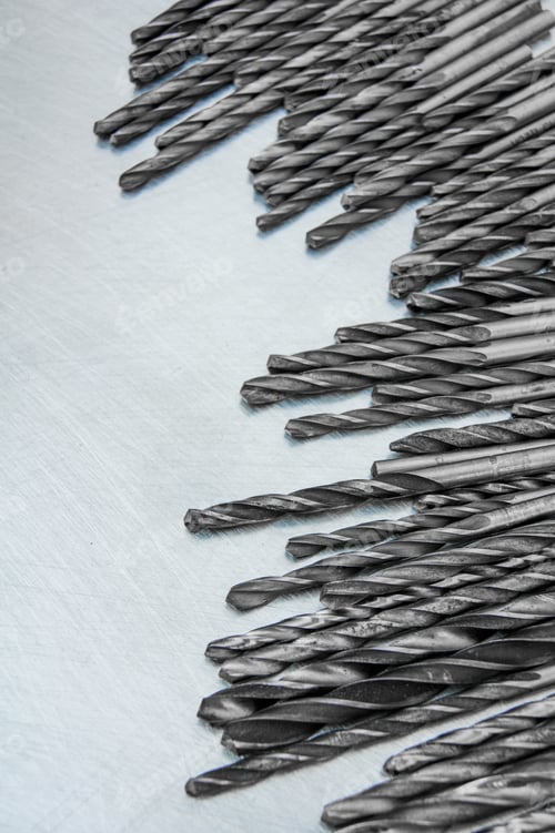 Preview: Drills on the scratched metal background.