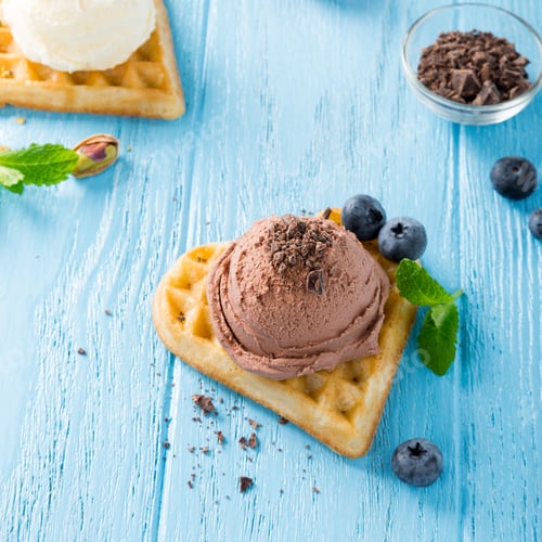 Preview: Waffle with chocolate ice cream