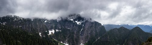 Preview: Panoramic View of Canadian Mountain Landscape Background