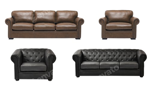 Preview: Nice and luxury leather sofa with armchair