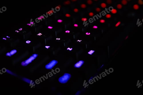 Preview: Gaming rgb keyboard on dark background