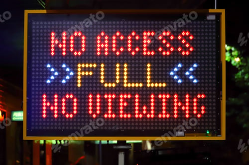 Preview: LED screen digital display showing No Access No Viewing