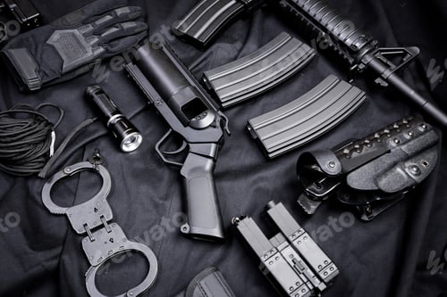 Preview: modern weapon, black background