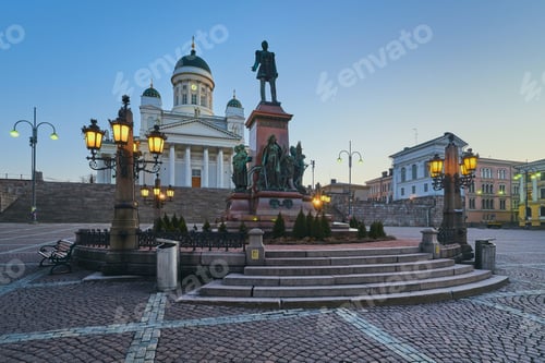 Preview: Empty European city early in the morning.