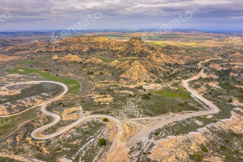 Preview: Road arid landscape Alcubierre mountains