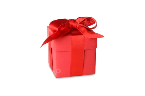 Preview: Gift box with red bow isolated on white background