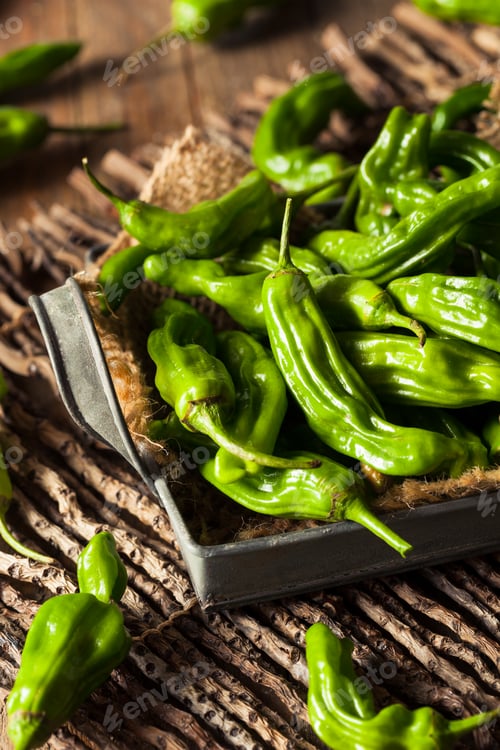 Preview: Raw Organic Green Shashito Peppers