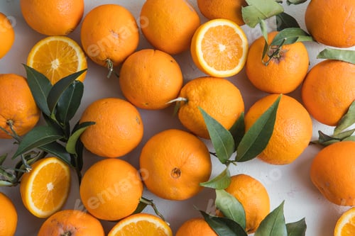 Preview: Healthy fruits, orange fruits background. Slices of citrus fruits - oranges.