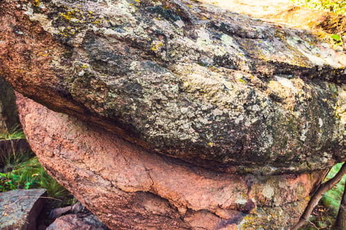 Preview: An unusual stone in the sun in warm weather in the beautiful nature