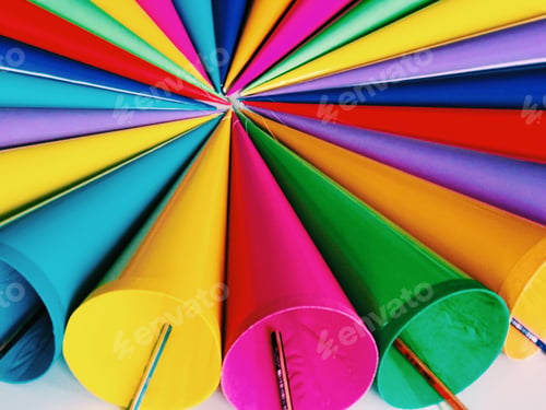 Preview: Colorful paper funnels