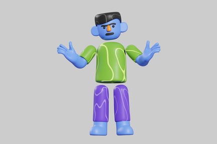 Preview: Angry character in a cartoon style