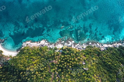 Preview: Island seascape Evening tropical island bird's eye view