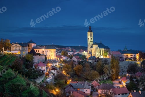 Preview: Kutna Hora, Czechia. Cityscape at dusk
