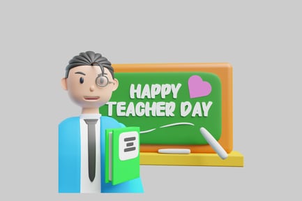 Preview: Professor with chalkboard illustration