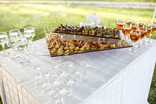 Preview: Decorated beautiful table with candles at the celebration. Wedding. Birthday.