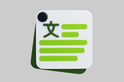 Foreign language study card stack