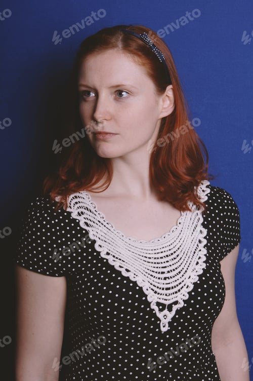 Preview: young woman wearing vintage dress