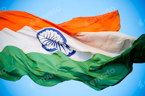 Preview: Close Up of National Indian Flag - Tricolor