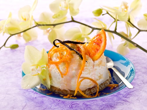 Preview: dessert ricotta with orange and vanilla