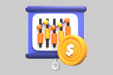 Preview: Finance chart with dollar coin