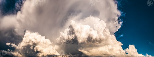 Preview: Dramatic sky, light from heaven. Cumulus stormy clouds in summer