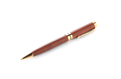 Preview: One stylish pen isolated on white. Office supply