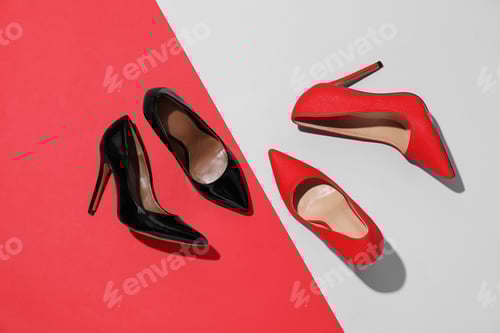 Preview: Elegant High Heels Shoes in Red and Black