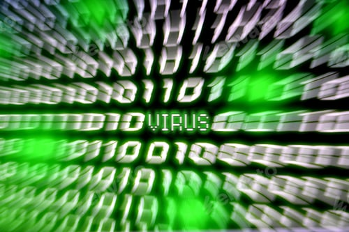 Preview: VIRUS Computer binary number stream blurred - visualizing data green hacker cyber attack danger