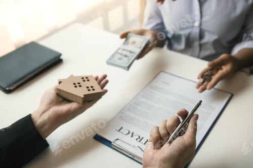 Preview: Home agents are sending pens to customers signing a contract to buy a new home.