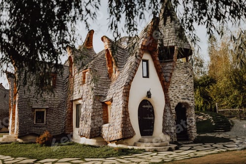 Preview: Fairytale Castle, Fairy Valley Romania, touristic holiday destination , made of clay